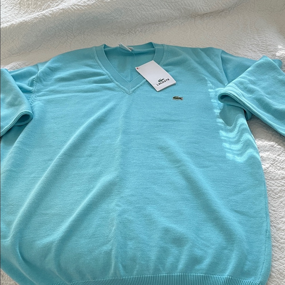 Lacoste Men's Aqua V-Neck Sweater